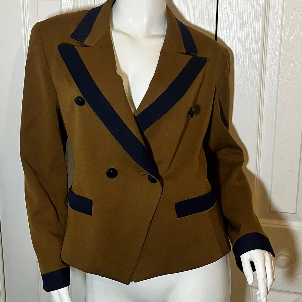 Dior Golden Brown and Blue Double-Breasted Blazer
